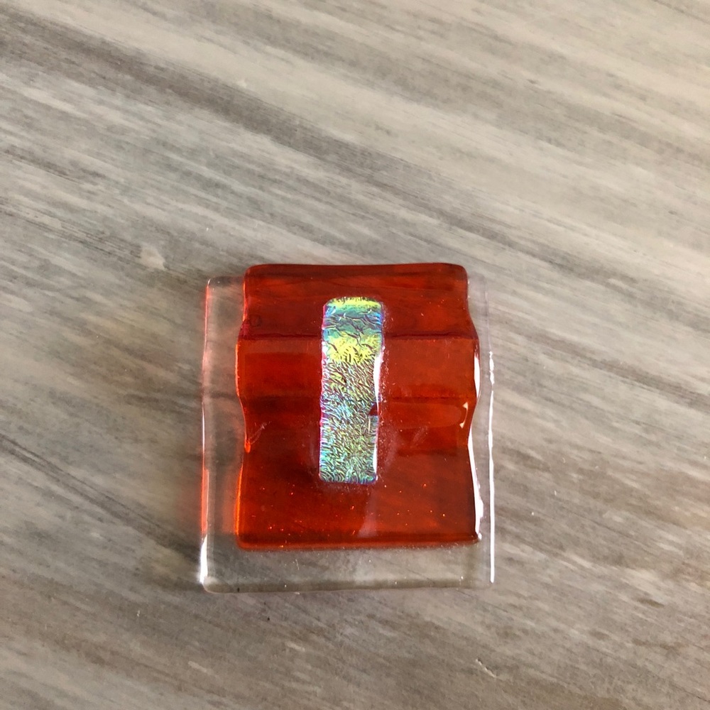 Orange and Yellow Dichroic Necklace Pendant